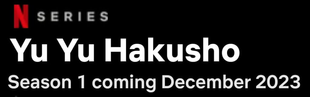 Netflix's Yu Yu Hakusho Series Premieres December 2023